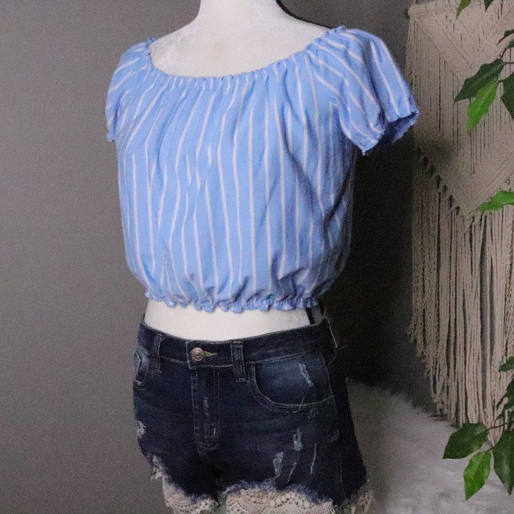 American Eagle | Pinstriped Crop Top Small